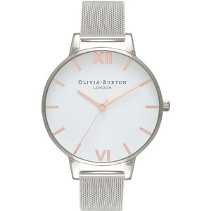 Olivia Burton White Dial Silver Mesh Watch