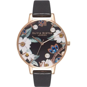 Olivia Burton Bejewelled Florals Black & Rose Gold Watch