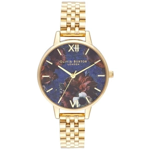 Olivia Burton Demi Lapis Lazuli Floral Dial Gold Plated Bracelet Watch OB16SP13