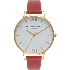 Olivia Burton Big Dial Red & Gold Watch