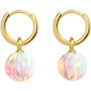 ORA Pearls Sun Opal Hoop Earrings Gold
