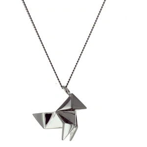 Origami Jewellery Titanium Black Silver Cuckoo Necklace