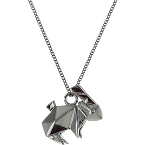 Origami Jewellery Black Silver Mini Rabbit Origami Necklace