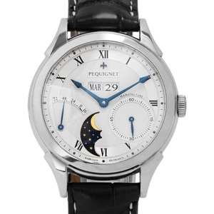 Pequignet Rue Royale 9010437A CN, Roman Numerals, 2012, Very Good, Case material Steel, Bracelet material: Leather