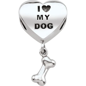 Ladies Persona Sterling Silver Dog Lover Bead Charm