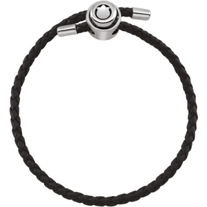 Ladies Persona Sterling Silver Single Wrap Black Leather Adjustable Charm Bracelet