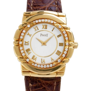 Piaget Tanagra 95043, Roman Numerals, 1990, Very Good, Case material Yellow Gold, Bracelet material: Leather