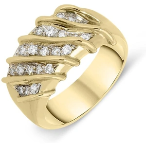 Picchiotti 18ct Yellow Gold Diamond Stripe Ring
