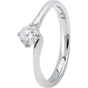 Platinum Excellence Platinum Four Claw Petite-Trellis Twist Diamond Solitaire Ring (min 0.33ct) CR11068/PT950.33CT L