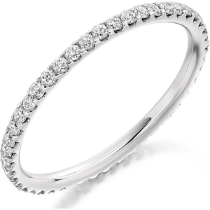 Platinum Excellence Platinum Micro-Claw Set Diamond Eternity Ring (J) FET1789