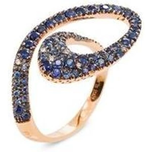 Ponte Vecchio Botticelli 18ct Rose Gold 1.39ct Sapphire Diamond Swirl Ring