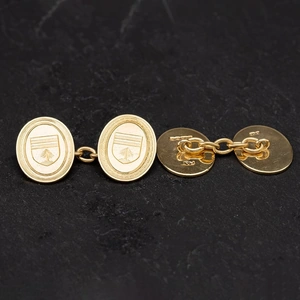 Pre-Owned 18ct Yellow Gold Engraved Cufflinks 4119570