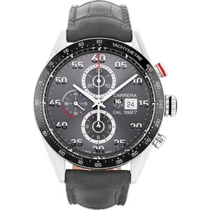 Pre-Owned TAG Heuer Carrera Calibre 1887 Black Leather Watch 4409029