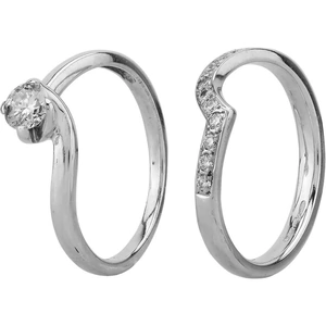 Pre-Owned 0.33ct Diamond Solitaire and Half Eternity Bridal Set 4112689