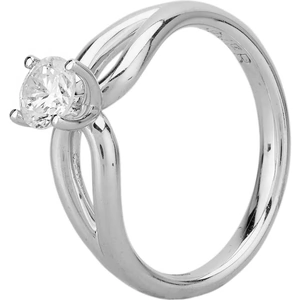 Pre-Owned 9ct White Gold Cubic Zirconia Open Shoulder Solitaire Ring 4163970