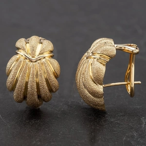 Pre-Owned 14ct Yellow Gold Shell Design Stud Earrings 4183644