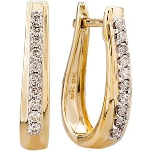 Pure Brilliance 9ct Yellow Gold 0.25ct Diamond Hinged Hoop Earrings THE23712-25
