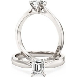 Purely Diamonds A classic emerald cut solitaire diamond ring in platinum