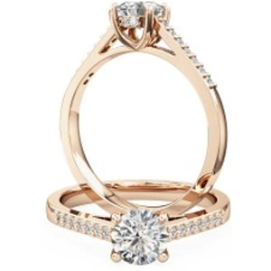 Purely Diamonds A dazzling round brilliant cut diamond ring with shoulder stones in 18ct rose gold