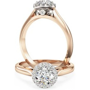 Purely Diamonds A stunning round brilliant cut diamond Halo ring in 18ct rose & white gold