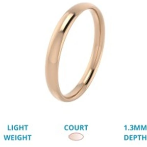 View product details for the A classic court ladies wedding ring in light-weight 18ct rose gold