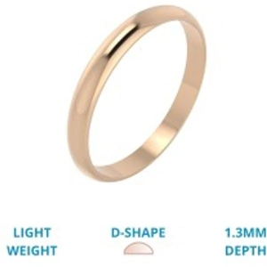 Purely Diamonds A simple but classic ladies D shape wedding ring in light-weight 18ct rose gold