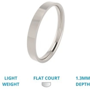 View product details for the A sleek ladies flat profile wedding ring in light-weight platinum