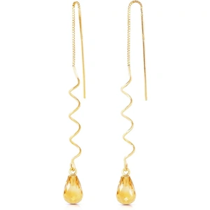 QP Jewellers Citrine Spiral Scintilla Earrings 3.3ctw in 9ct Gold