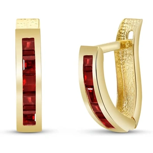 QP Jewellers Garnet Acute Huggie Earrings 1.3ctw in 9ct Gold