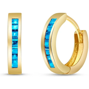 QP Jewellers Blue Topaz Huggie Earrings 1.2ctw in 9ct Gold