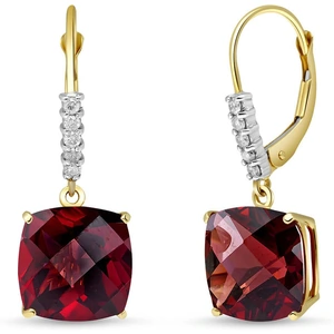 QP Jewellers Garnet & Diamond Rococo Drop Earrings in 9ct Gold