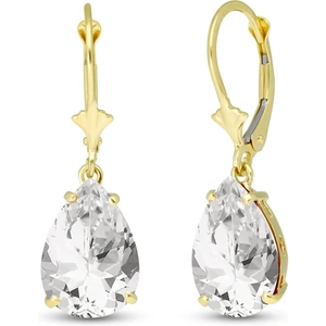QP Jewellers White Topaz Drop Earrings 10ctw in 9ct Gold