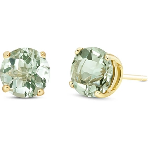 QP Jewellers Green Amethyst Stud Earrings 3.1ctw in 9ct Gold