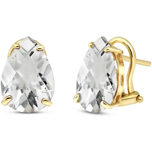 QP Jewellers White Topaz Droplet Stud Earrings 10ctw in 9ct Gold