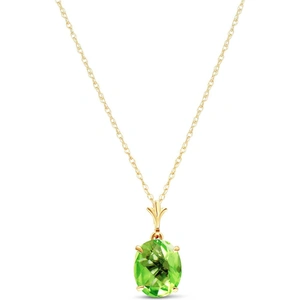 QP Jewellers Oval Cut Green Amethyst Pendant Necklace 3.2ct in 9ct Gold