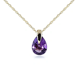 QP Jewellers Amethyst Pear Drop Pendant Necklace 0.68ct in 9ct Gold