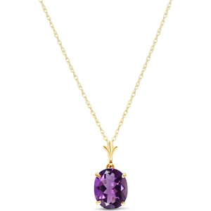 QP Jewellers Oval Cut Amethyst Pendant Necklace 3.12ct in 9ct Gold