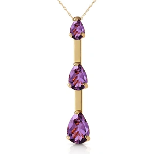 QP Jewellers Amethyst Trinity Pendant Necklace in 9ct Gold