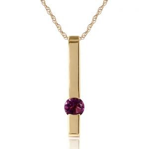 QP Jewellers Amethyst Bar Drop Pendant Necklace 0.25ct in 9ct Gold
