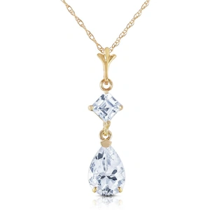 QP Jewellers Aquamarine Droplet Pendant Necklace in 9ct Gold
