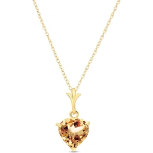 QP Jewellers Heart Shaped Citrine Pendant Necklace 1.15ct in 9ct Gold