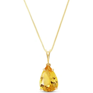 QP Jewellers Citrine Pear Drop Pendant Necklace 5ct in 9ct Gold