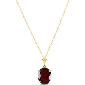 QP Jewellers Oval Cut Garnet Pendant Necklace 3.12ct in 9ct Gold