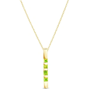 QP Jewellers Peridot Bar Pendant Necklace 0.35ctw in 9ct Gold