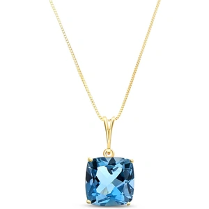 QP Jewellers Blue Topaz Rococo Pendant Necklace 3.6ct in 9ct Gold