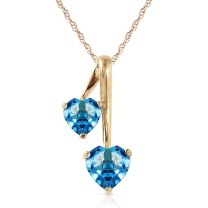 QP Jewellers Blue Topaz Twin Pendant Necklace in 9ct Gold
