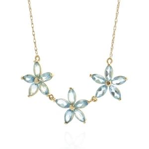 QP Jewellers Blue Topaz Daisy Chain Pendant Necklace 4.2ctw in 9ct Gold
