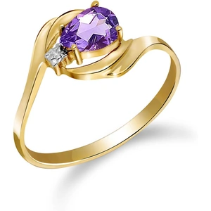 QP Jewellers Amethyst & Diamond Flare Ring in 9ct Gold