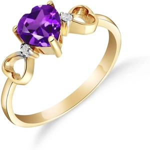 QP Jewellers Amethyst & Diamond Trinity Ring in 9ct Gold