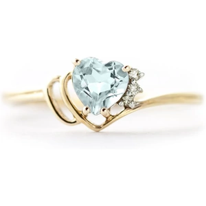 QP Jewellers Aquamarine & Diamond Passion Ring in 9ct Gold